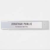 Porte-nom Pour Porte Élégant Argent moderne Modèle professionnel long (Devant)