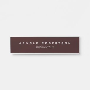 Porte-nom Pour Porte Élégant Brown rouge professionnel moderne