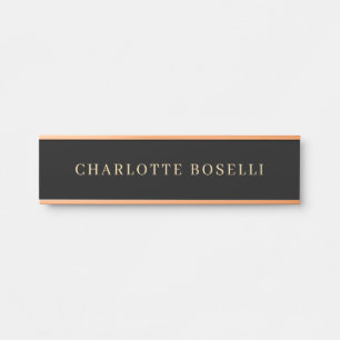 Porte-nom Pour Porte Élégant Classique Minimaliste Professionnel Simple