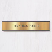 Porte-nom Pour Porte Élégant design moderne élégant Modèle noir & or (Devant)