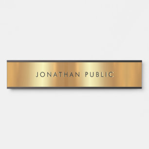 Porte-nom Pour Porte Élégant design moderne élégant Modèle noir & or