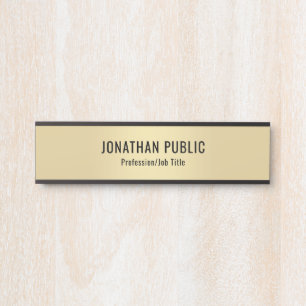 Porte-nom Pour Porte Elégant Faux Gold Moderne minimaliste Modèle