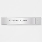 Porte-nom Pour Porte Elégant Faux Nom Argent Modèle Glamour Long (Devant)