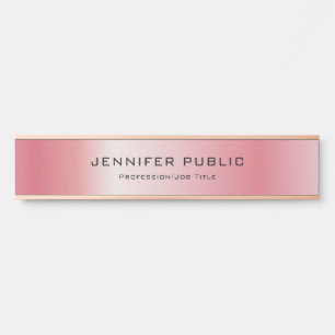 Porte-nom Pour Porte Elégant Modèle moderne tendance Glamor Rose or 