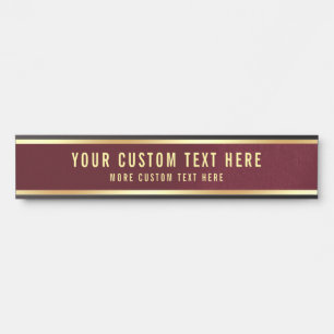 Porte-nom Pour Porte Élégant Modèle moderne Votre texte personnalisé ic