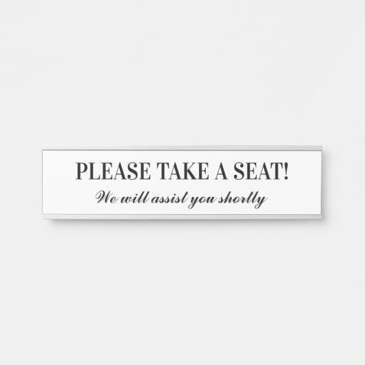 Porte-nom Pour Porte Élégant "S'IL VOUS PLAÎT, PRENEZ PLACE !" (Devant)