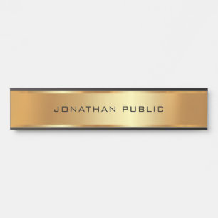 Porte-nom Pour Porte Élégez votre Modèle de texte personnalisé Noir & O