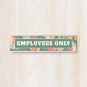 Porte-nom Pour Porte Employés uniquement - abstrait moderne (Devant)