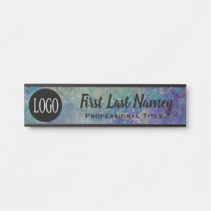 Porte-nom Pour Porte Enseigne de porte de bureau avec logo de paon Plaq