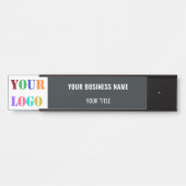 Porte-nom Pour Porte Enseigne de porte personnalisée avec logo et texte (Devant)