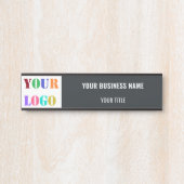 Porte-nom Pour Porte Enseigne de porte personnalisée avec logo et texte (Devant)