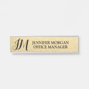 Porte-nom Pour Porte Étiquette de nom avec initiales monogrammées du di