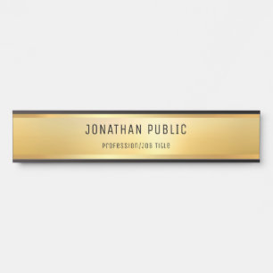 Porte-nom Pour Porte Faux Gold Modern Glamour Modèle tendance