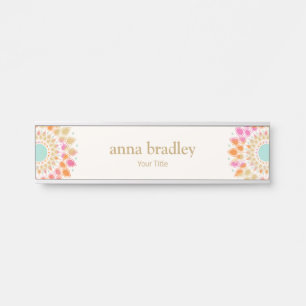 Porte-nom Pour Porte Fleur de Lotus Florale colorée