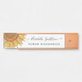 Porte-nom Pour Porte Fleur de tournesol professionnel simple aquarelle (Devant)