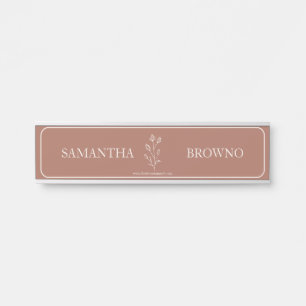 Porte-nom Pour Porte Fleur Élégante en Terracotta