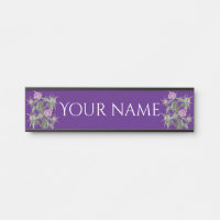 Fleurs violettes de chardon et rayures violettes