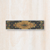 Porte-nom Pour Porte Flore noire et or tombée (Devant)