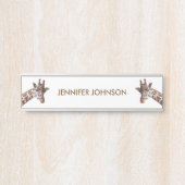 Porte-nom Pour Porte Giraffes Animaux Nom personnalisé (Devant)