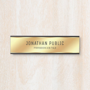 Porte-nom Pour Porte Glam Moderne Personnalisé Noir Et Or Trendy Hangin