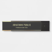 Porte-nom Pour Porte Glamor Moderne Modèle Noir Et Or (Devant)