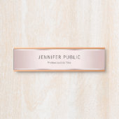Porte-nom Pour Porte Glamorous Rose Gold Modern Elegant Name Home (Devant)