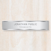 Porte-nom Pour Porte Glamour Faux Argent Élégant Modèle moderne (Devant)