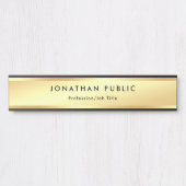 Porte-nom Pour Porte Glamour moderne professionnel élégant look or (Devant)