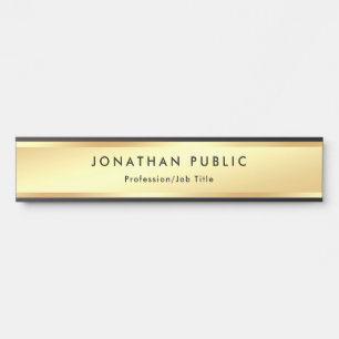 Porte-nom Pour Porte Glamour moderne professionnel élégant look or