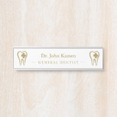 Porte-nom Pour Porte Gold Dentist | Dents (Devant)