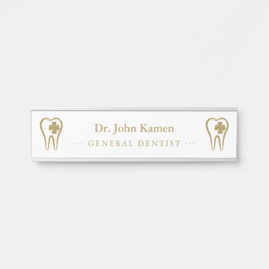 Porte-nom Pour Porte Gold Dentist | Dents (Devant)