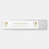 Porte-nom Pour Porte Gold Dentist | Dents (Devant)