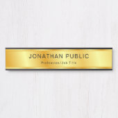 Porte-nom Pour Porte Gold Look élégant moderne Modèle tendance (Devant)