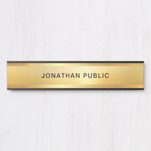 Porte-nom Pour Porte Gold Look Moderne Glamour Modèle populaire (Devant)