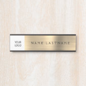Porte-nom Pour Porte Gold Modern Custom Logo Executive Professional (Devant)
