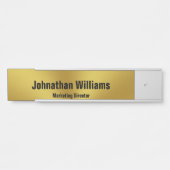 Porte-nom Pour Porte Gold moderne et noir Nom et titre Office (Devant)