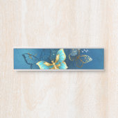 Porte-nom Pour Porte Golden butterflies (Devant)