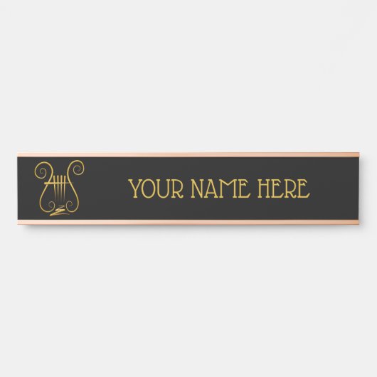Porte-nom Pour Porte Golden lyre (Devant)