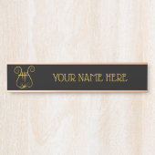Porte-nom Pour Porte Golden lyre (Devant)