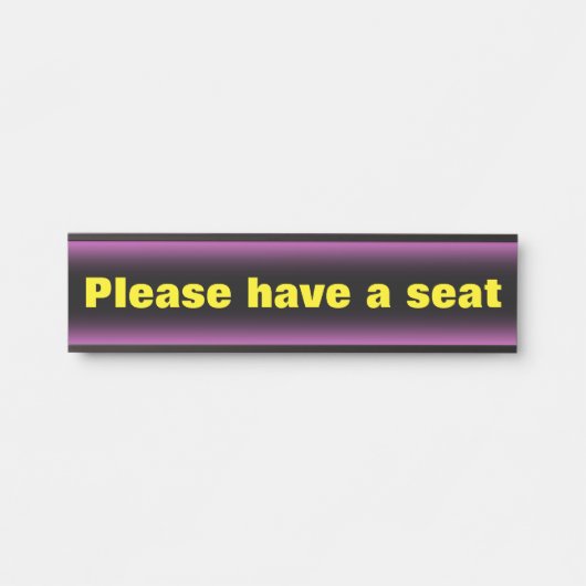 Porte-nom Pour Porte Gras, Oeil-Catching "S'il vous plaît, asseyez-vous (Devant)