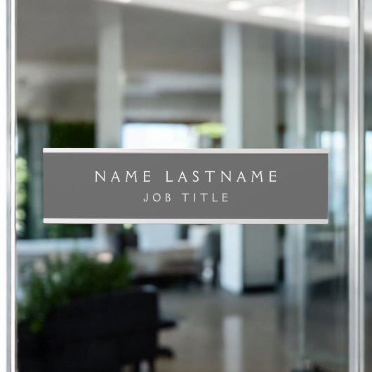 Porte-nom Pour Porte Gris Blanc Moderne Élégant Classe Professionnelle