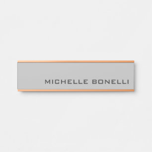 Porte-nom Pour Porte Gris Clair Minimaliste Simple Moderne