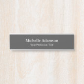 Porte-nom Pour Porte Gris Professionnel Plat Moderne (Devant)