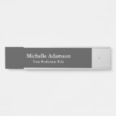 Porte-nom Pour Porte Gris Professionnel Plat Moderne (Devant)