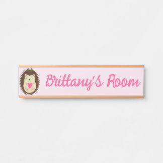 Porte-nom Pour Porte Hérisson Bébé Fille Rose Mignon Nom Personnalisé