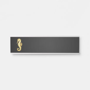 Porte-nom Pour Porte Hippocampe Polygonal Or