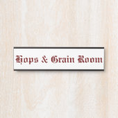 Porte-nom Pour Porte Hops & Grain Room Rouge (Devant)
