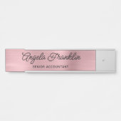 Porte-nom Pour Porte Huile métallique Faux rose clair (Devant)