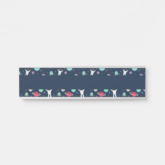 Porte-nom Pour Porte illustration de motif spatial (Devant)