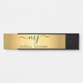 Porte-nom Pour Porte Initiales élégantes sur or (Devant)